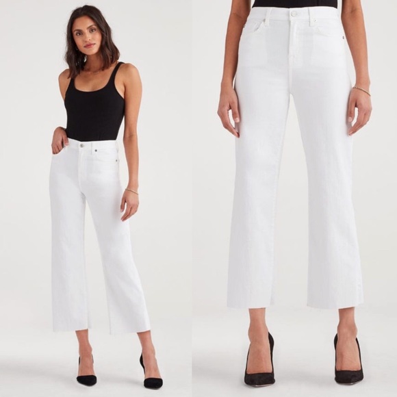 7 For All Mankind Denim - 7FAM Dojo White Cropped Trouser Capri Jeans